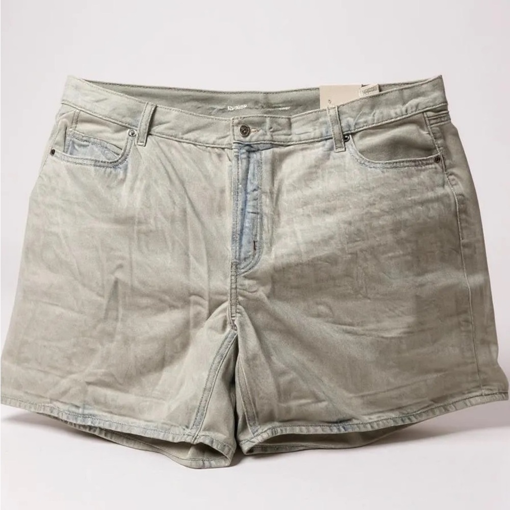 Old Navy Gray Jean Shorts High-Rise Cut-Off slouchy straight